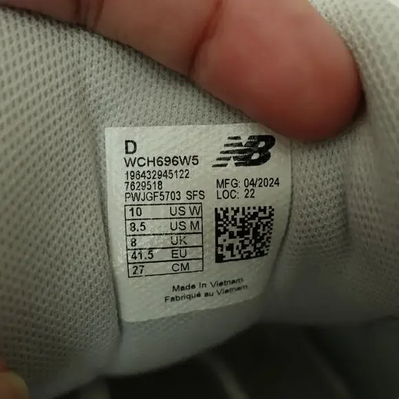 New Balance 696 V5 Tennis Pickleball Shoes Court Athletic White Wide W10D/ M8.5 - Picture 5 of 7